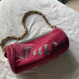 Velvet Magenta/Grey Juicy Couture Shoulder Bag - like new!